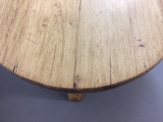 Image 1 of Vintage Brutalistisch Eiken salonbord Eik