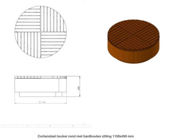 Image 1 of Exclusieve cortenstalen design hockers / bijzettafels – handgemaakt