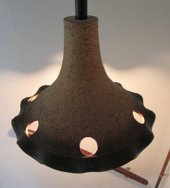 Lampada a Sospensione Vintage XL in Ceramica Anni '70 | Fat Lava / Germania Ovest | ø 42 cm. (photo 7 of 9)