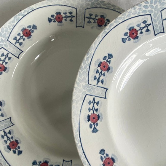 Image 1 of 6 piatti fondi Creil e Montereau, modello Toledo, terracotta antica