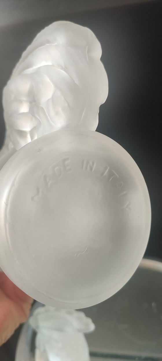 Image 1 of Zoomorphe Karaffe (28 cm) aus mattiertem italienischem Glas - 1970er Jahre
