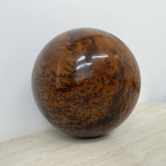 Image 1 of Large antique burl wood ball decorative wooden ball