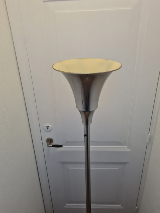 Image 1 of Art Deco vloerlamp, nikkelchroom, jaren 30