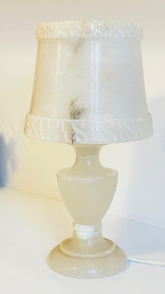 Image 1 of Geometrische albasten lamp, jaren 70