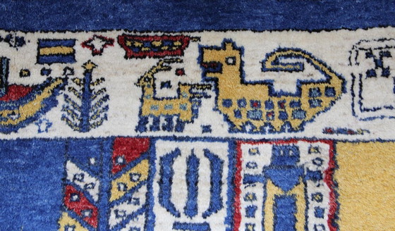 Image 1 of Tappeto orientale persiano Gabbeh Ghashghai originale 200 cm x 195 cm antico naturale