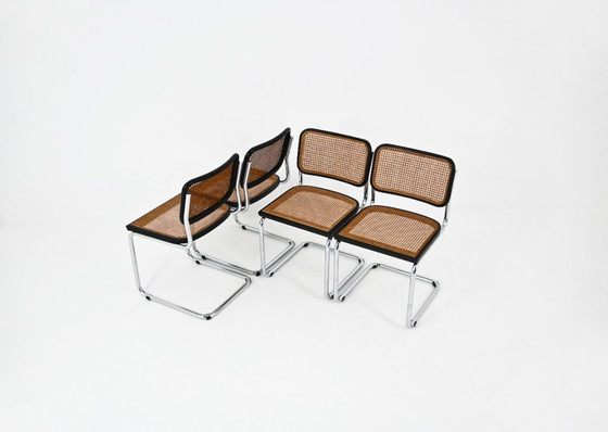 Image 1 of Eetkamerstoelen stijl B32 van Marcel Breuer, set van 4