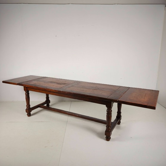 Image 1 of Large French oak monastery table 320/220 cm, early 20th century