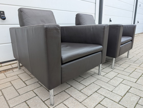 Image 1 of 2x De Sede DS-4 Design Armchair Dark Brown Leather 