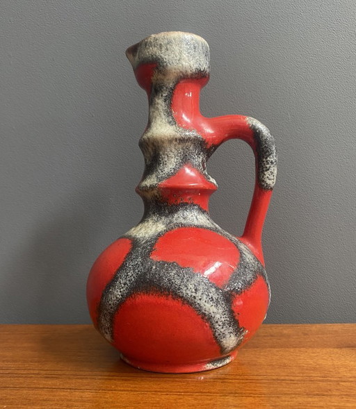 Red fat lava vase by Jopeko model 7201-21