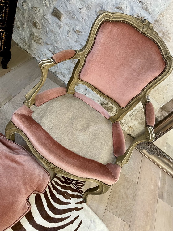 Image 1 of Paar Louis XV cabriolet fauteuils
