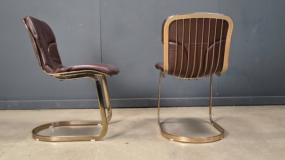 Image 1 of Chaises de salle à manger vintage de Willy Rizzo pour Cidue, ensemble de 6, années 1970