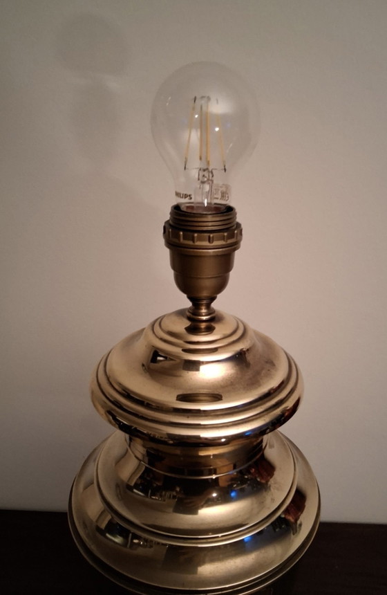 Image 1 of Vintage massief messing tafellamp jaren 50