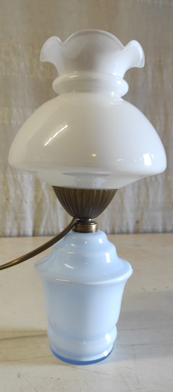 Image 1 of Opaline glass table lamp - 1950s/60s