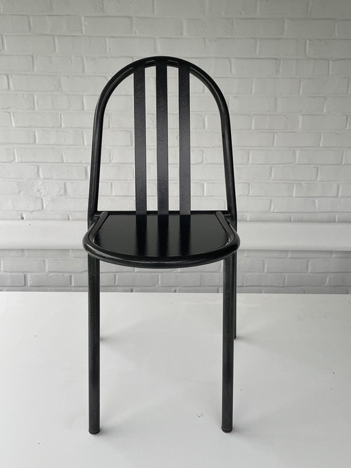 6 chaise longue ré-édition Mallet/Steven 222 martelée noir gris