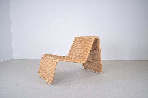 Chaise longue vintage en osier Hestra