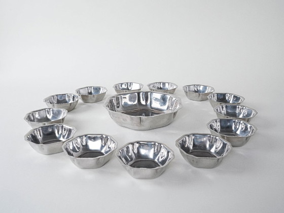Image 1 of Set di ciotole in acciaio inox, design italiano, anni '80, prodotto in Italia.
