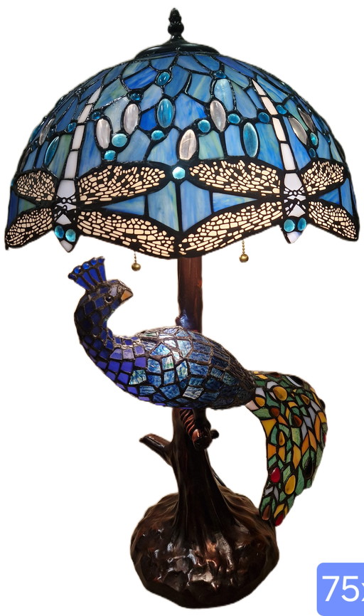 Prachtige grote Tiffany-stijl tafellamp 70x40