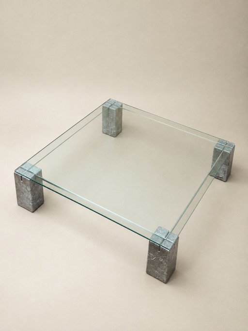 Renato Polidori Voor Skipper – Faraone Salontafel – Italiaans Design Jaren 70 – Glass, Marble