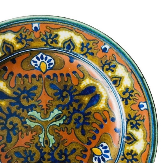 Image 1 of Antique Art Nouveau Rhodian decorative plate, Pottery Factory South Holland 1920s