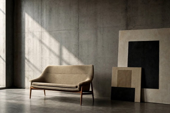 Zweisitzer-Sofa „Grace“ im skandinavischen Mid-Century-Stil mit braunem Stoffbezug von IKEA, Baujahr 1961 (photo 13 of 27)