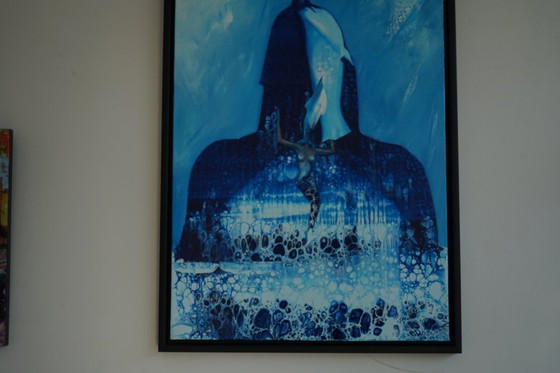 Image 1 of Original abstract figurative painting inspired by transformation, inner silence and the deep connection between human conscious