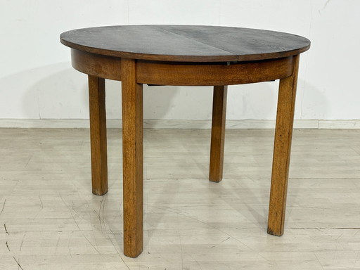 Art Deco dining table / Round kitchen table / Extendable wooden table – circa 1940