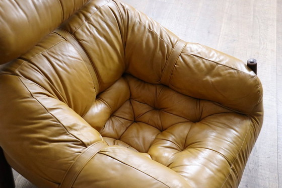 Image 1 of Percival Lafer MP-81 lounge chairs in yellow leather, Brazil 1970s