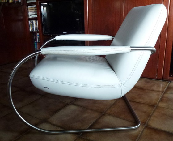 Image 1 of 2x poltrona a slitta Koinor in pelle liscia