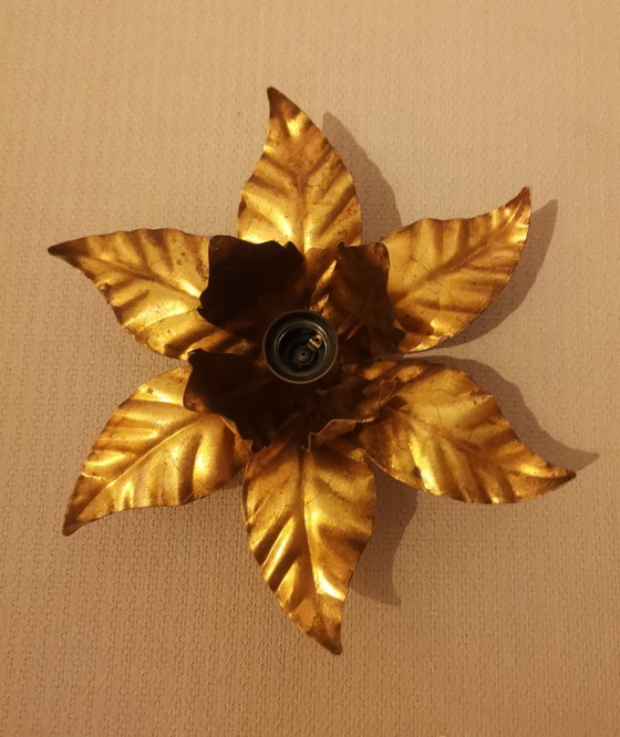 Golden Floral Mid Century Wall light by Hans Kögl – Metal (photo 2 of 12)