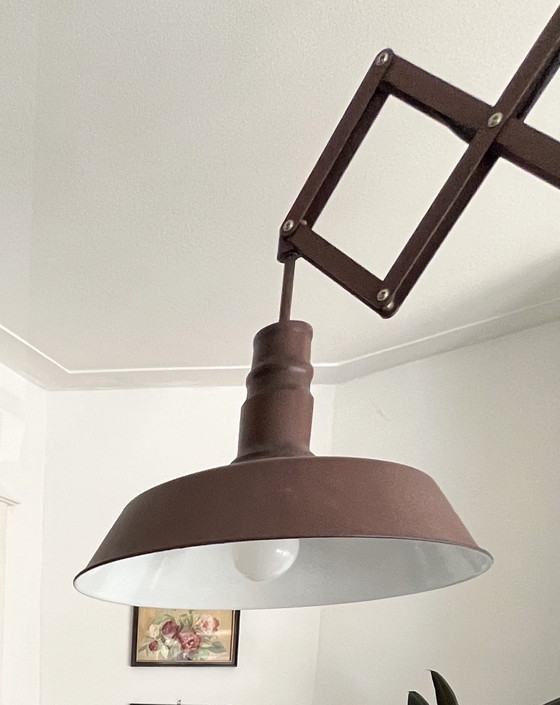 Image 1 of Lampada a sospensione industriale color ruggine a 2 luci regolabili - Mancis
