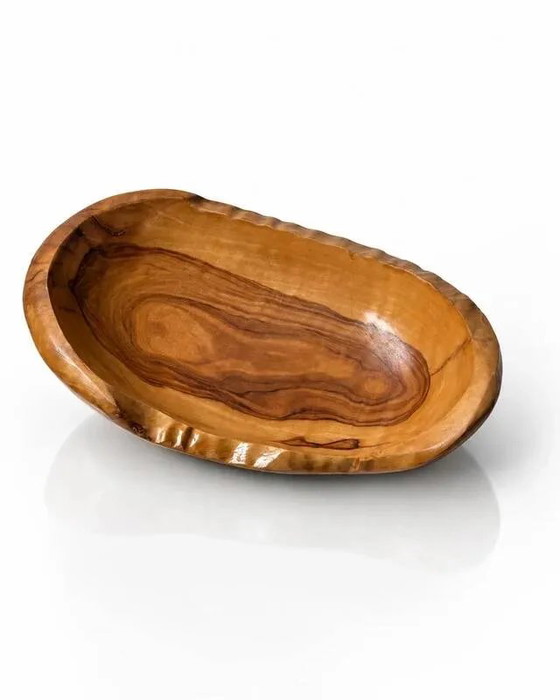 Handgemaakte massief olijfhouten schaal 20 cm – Organische vrije vorm – Schalen, Bohemian (photo 6 of 6)