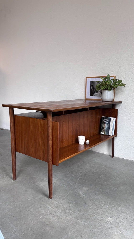 Image 1 of Vintage Desk 2-Sided In Teak