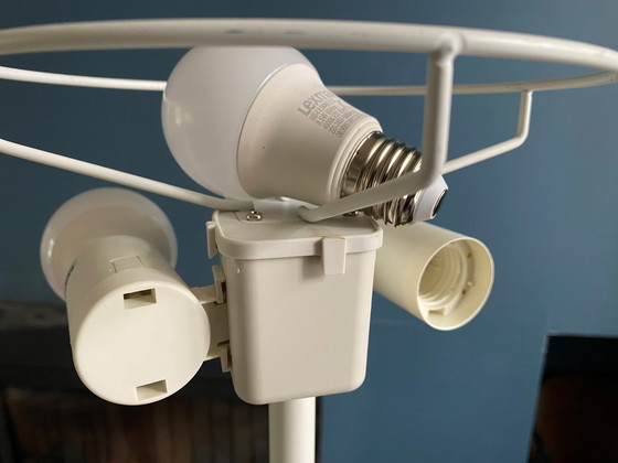 Image 1 of Lampada da terra a forma di fungo Nymane Ikea TYP G1706 in metallo bianco vintage 1990