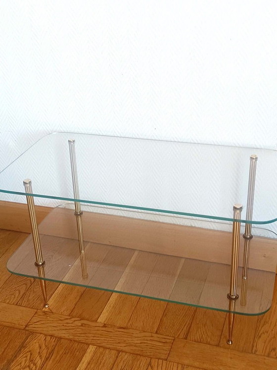 Brass and glass coffee table, Jansen style, circa 1960 (photo 6 of 10)