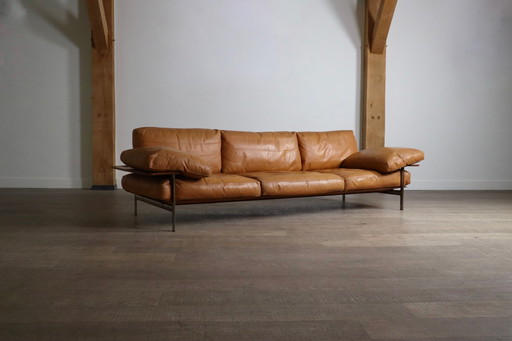 Diesis Three Seater Sofa in Tan Leather by Antonio Citterio for B&B Italia, 1970s