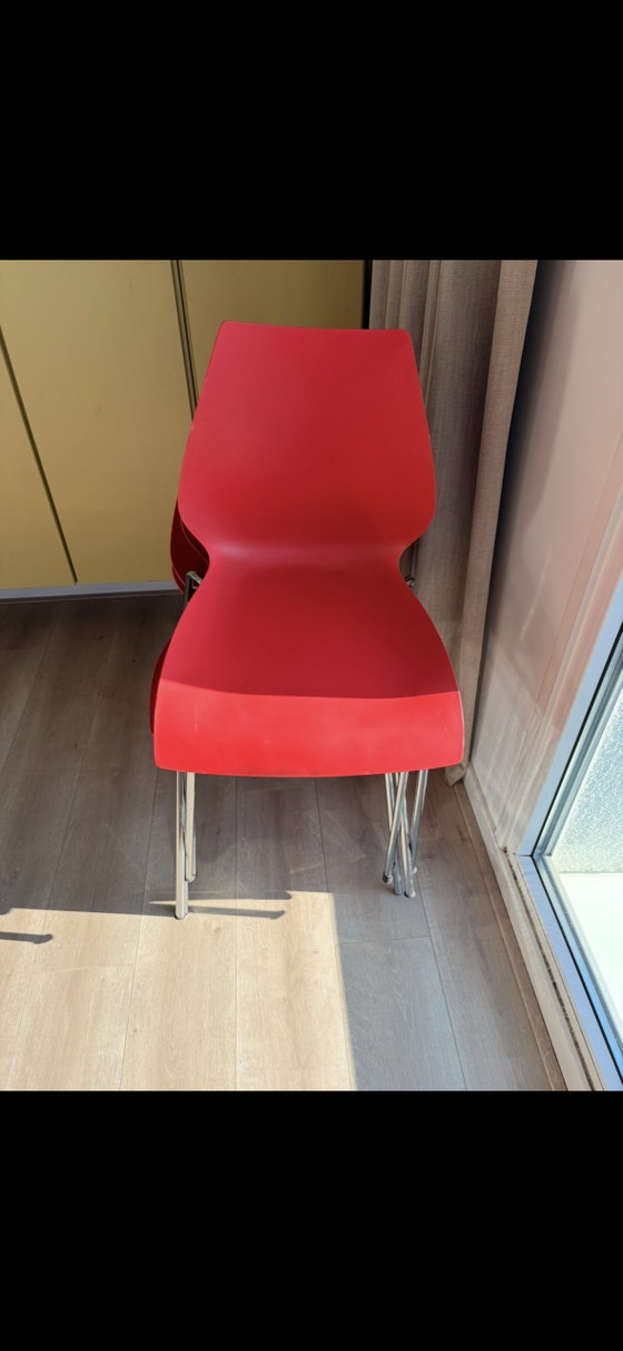 Image 1 of Kartell Maui red dining chairs