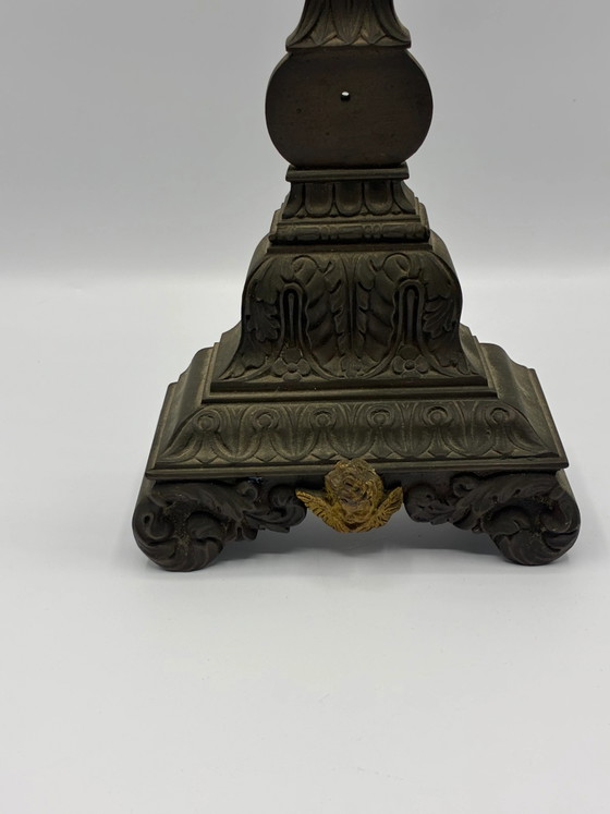 Crocifisso d'altare in bronzo - Cristo dorato - XIX secolo - Stile neogotico – Sculture, Bronze (photo 6 of 6)