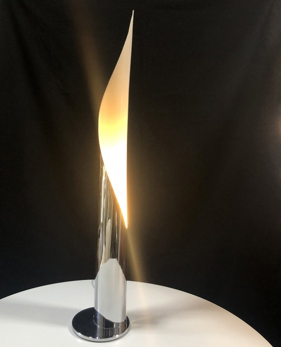 Image 1 of Vintage vloerlamp - Vlam - Roestvrij staal - Space Age - 1970