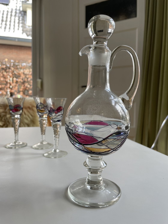 Image 1 of Juego de licor, copas de aguardiente hechas a mano con jarra