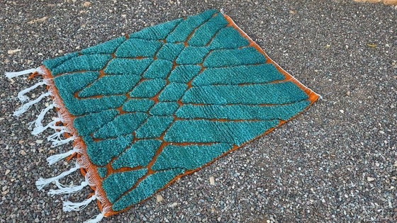 Image 1 of Beni Ouraine Teppich aus reiner marokkanischer Wolle, 2/3 m