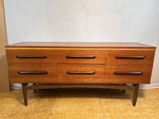 Mid Century Retro Vintage Teck Sideboard 1960s 6-Drawer Storage Stylish & Functional