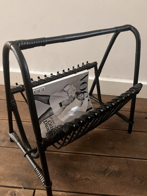 Image 1 of Vintage rotan tijdschriftenrek / lectuurmand