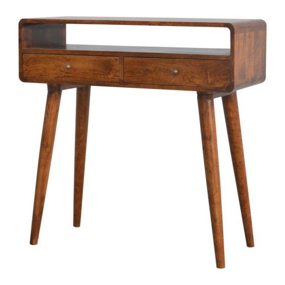 Image 1 of Console table in solid mango wood with a chestnut wood look
