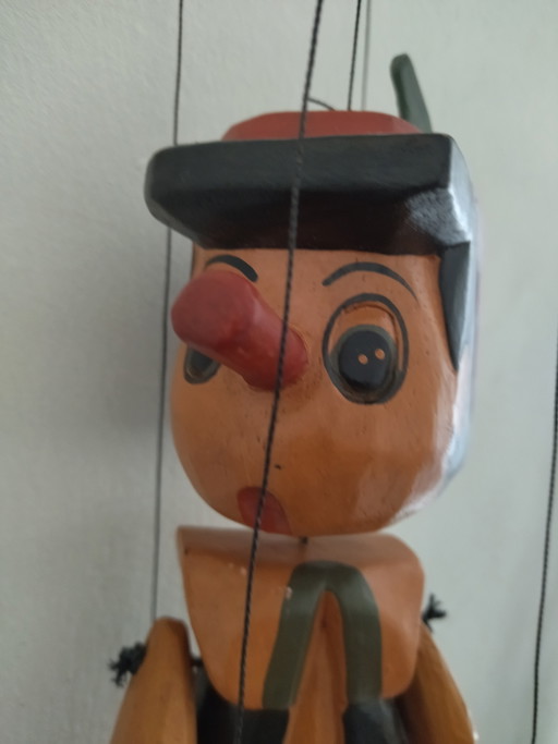 Seltene Vintage-Pinocchio-Puppe in außergewöhnlich gutem Zustand – 35 cm