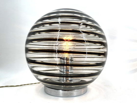 Image 1 of Pair of murano swirl glass table lamps, 1970s