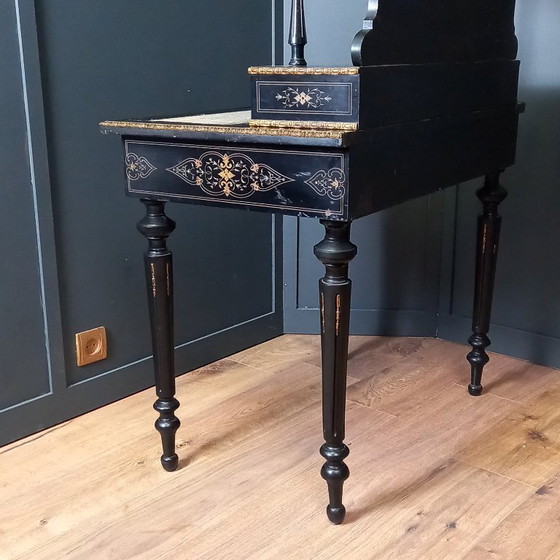Image 1 of Bonheur du Jour en bois noirci ca.1840-1850