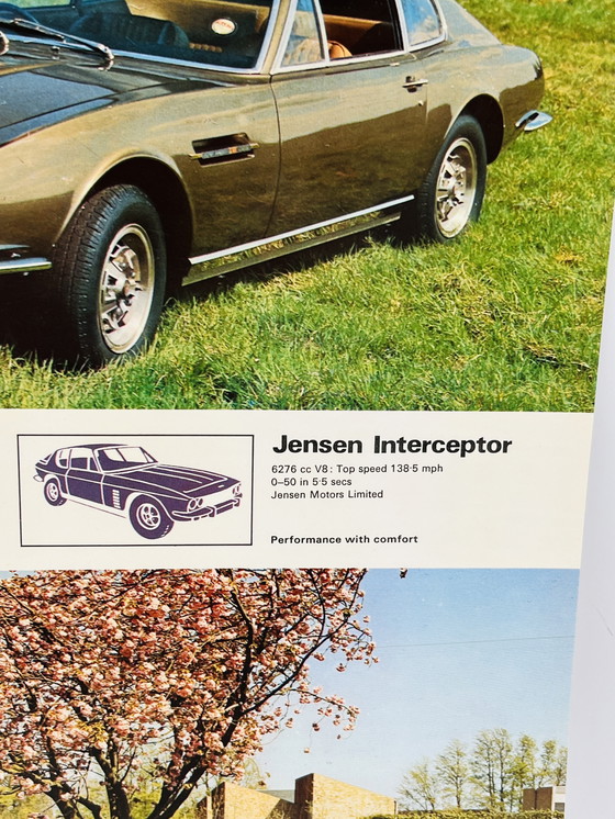 Image 1 of Photo cartonnée vintage Aston Martin et Jensen Interceptor