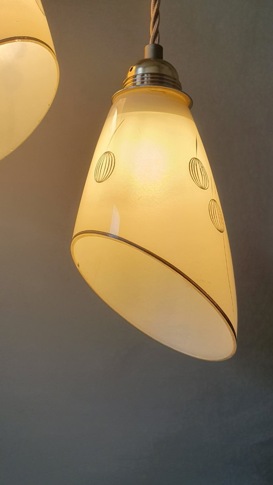 Set Vintage Hanglampen Met Decoratie. Beige / Zacht Geel – Metal (photo 16 of 27)