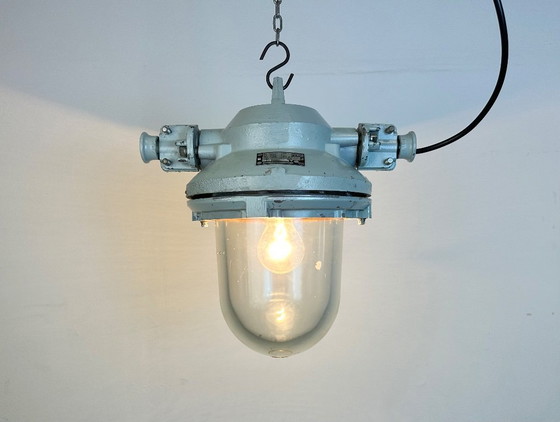Image 1 of Lampada antideflagrante industriale in alluminio pressofuso grigio, anni '70