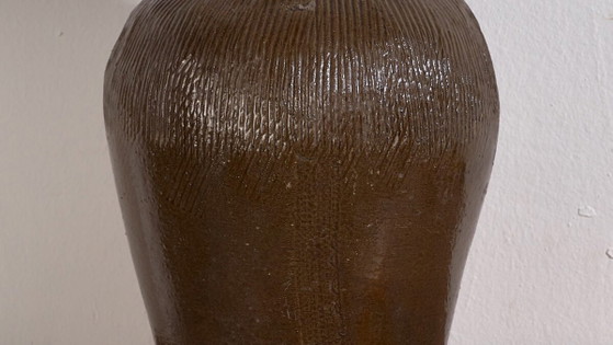 Antique glazed ceramic vase (c.1900) #4 (photo 3 of 18)